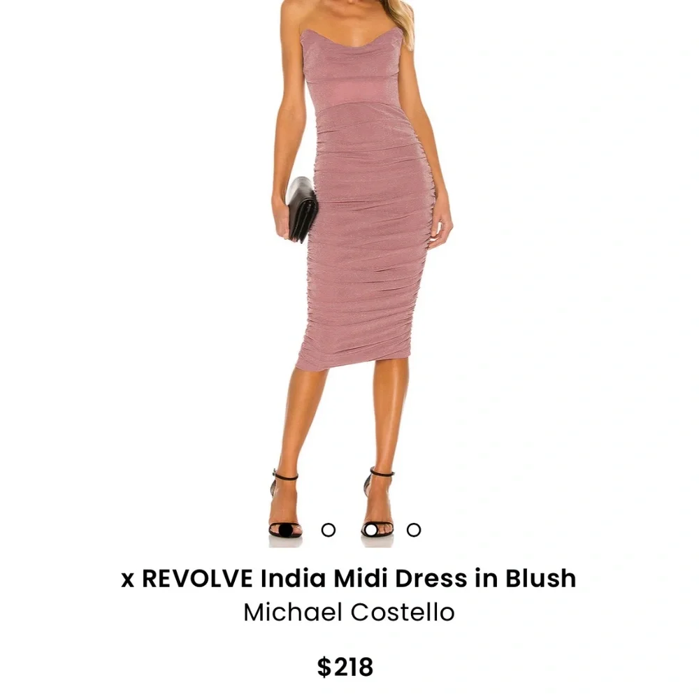 x REVOLVE India Midi Dress in Blush Michael Costello XS - Picture 5 of 6